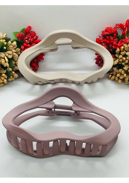 Kadın Soft Renkli Mandal Toka Saç Tokası 11 cm Büyük Boy 2'li fiyatları