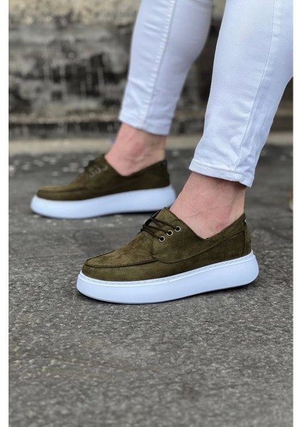Wg508 Haki Süet Ortopedik Taban Erkek Casual Ayakkabı