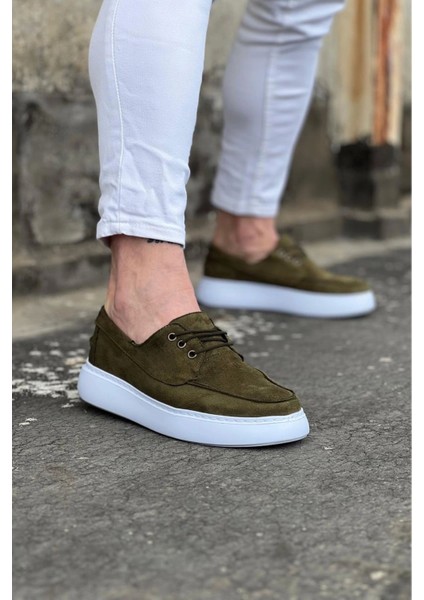 Wg508 Haki Süet Ortopedik Taban Erkek Casual Ayakkabı