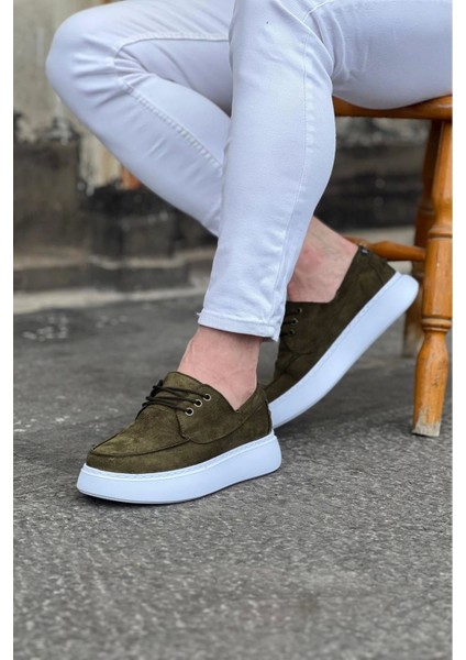 Wg508 Haki Süet Ortopedik Taban Erkek Casual Ayakkabı