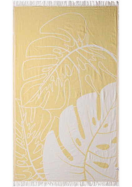 Monstera Pamuk Peştamal Sarı 90X160