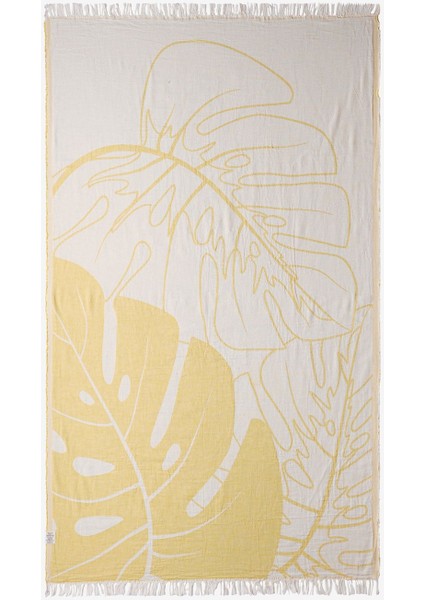Monstera Pamuk Peştamal Sarı 90X160