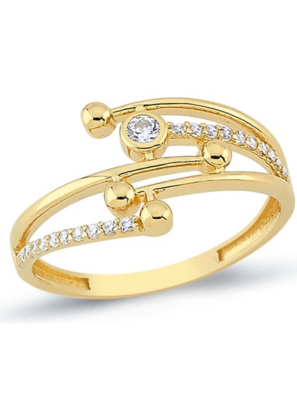 14 Ayar Altın Minimal Astral Yüzük