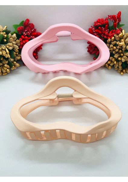 Kadın Soft Renkli Mandal Toka Saç Tokası 11 cm Büyük Boy 2'li fiyatları