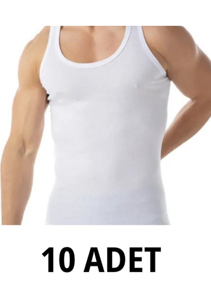 Klasik Beyaz Atlet Suprem Kumaş %100 Coton 10'lu Hertip Sporcu Atlet