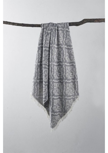 Gri Barok Desenli Peştamal - 90X170 cm - %100 Pamuk Peştemal Model fırsatları