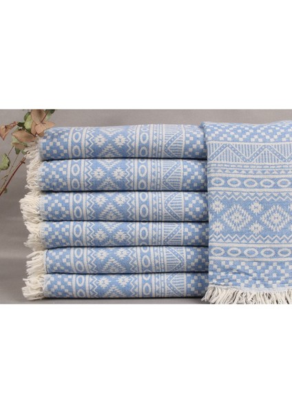 Peştemal Saks Mavi Peştemal Organik Pamuk Peştemal 90X170 cm Pamuk Peştemal