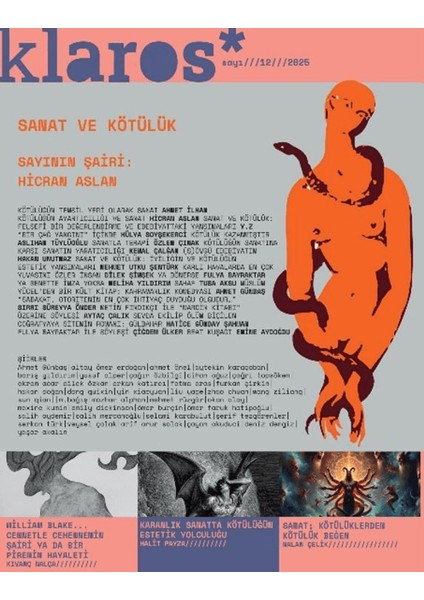 Klaros Sayı 12: Sanat ve Kötülük