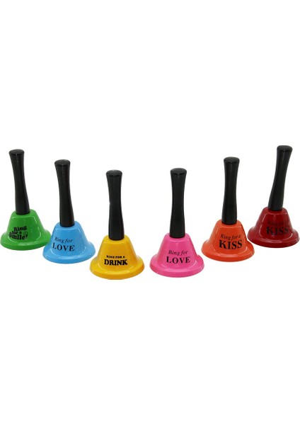 Küçük Tutmalı - Sallamalı Restorant Otel Zili Renkli Metal Çap: 6.5cm - Pls.saplı Boy: 12CM (5024)