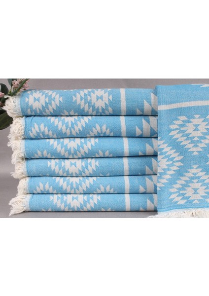 Peştemal Mavi 90X180 cm Pamuk Peştemal Gelin Bohçae