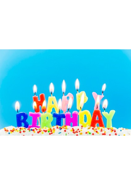 Rengarenk Happy Birthday Yazılabilen Doğum Günü Mumu (5024) modelleri