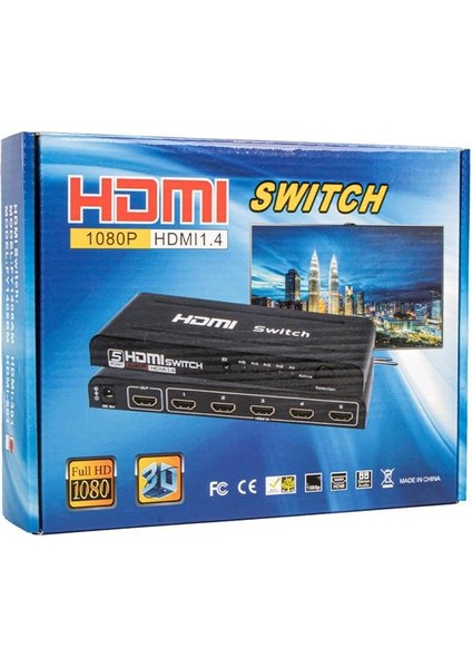 Fırsat Byr G-538H 3 Giriş 1 Çıkış HDMI Switcher Toplayıcı Metal Kasa Adaptörlü Yeni