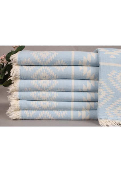 Peştemal Açık Mavi Plaj Peştemali 90X180 cm Pamuk Peştemal