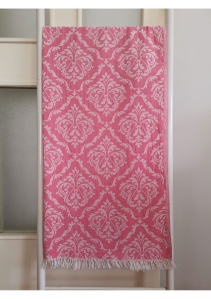 Peştemal, Banyo Havlusu, Plaj Havlusu, %100 Pamuk Damask Pembe