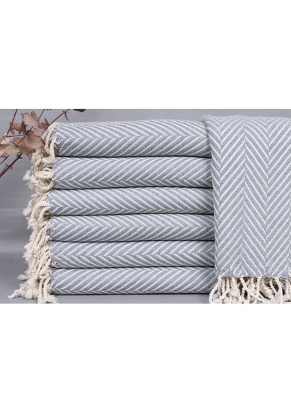 Peştemal Koyu Gri Organik Peştemal 100X175 cm Pamuk Peştemal Atkı Peştemal