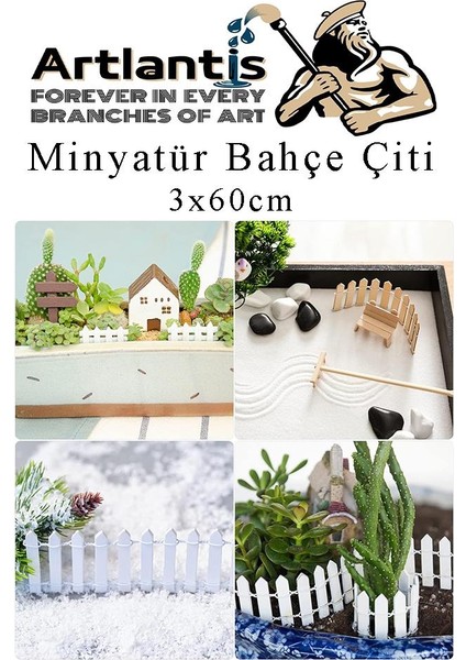 Mini Bahçe Çiti Mavi 3X60CM 2 Adet Dekoratif Minyatir Bahçe Çiti Okul Proje Teraryum Mini Ev Bahçe Çit