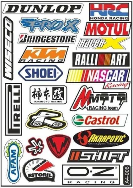 A4 Sticker 006 Tek Paket Çoklu Sticker