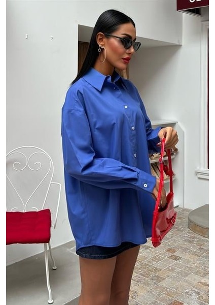 Klasik Oversize Poplin Gömlek 3421