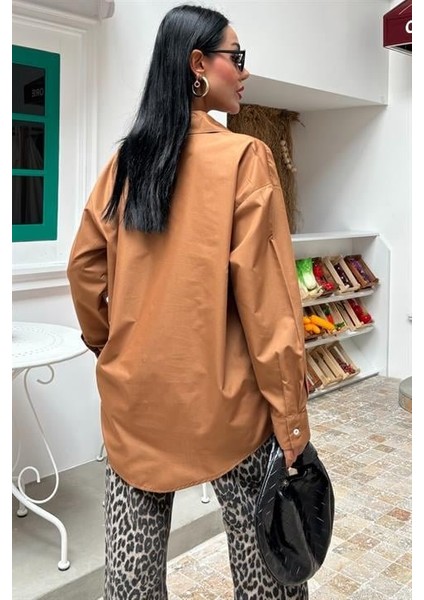 Klasik Oversize Poplin Gömlek 3421