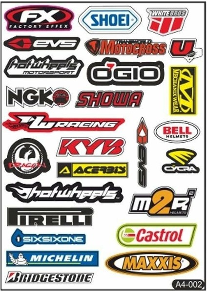 A4 Sticker 002 Tek Paket Çoklu Sticker