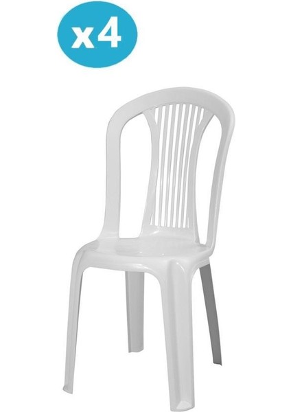 MT-GF187 Agosto Plastik Bahçe Balkon Sandalye 4'lü Set