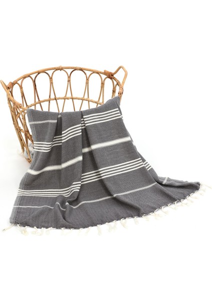 Rüya Pamuk Peştamal 100 X180 cm Koyu Gri