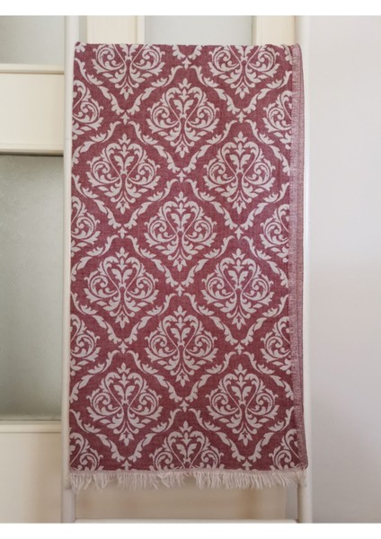 Peştemal, Banyo Havlusu, Plaj Havlusu, %100 Pamuk Damask Bordo