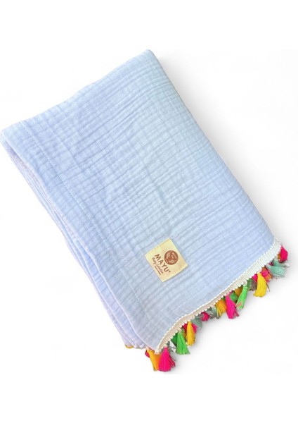 4 Katlı Müslin %100 Organik Peştamal-Plaj Havlusu-Banyo Havlusu 85*175CM Gri