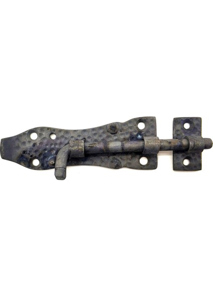 Antika Tarz Dekoratif Pirinç Dövme Kapı Sürgüsü - 7,5cm, Oksit