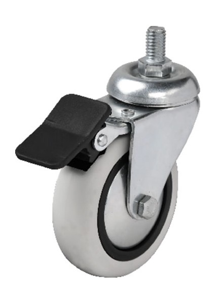 Hts 354 - 75X25 mm Pvc Makaralı Vidalı Frenli Teker 4 Adet