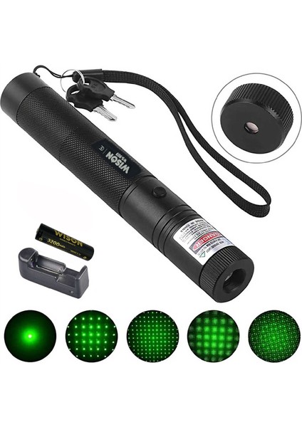 Wıson Wıson WS-503 Çok Fonksiyonlu Güçlü ve Profesyonel Yeşil Lazer Pointer