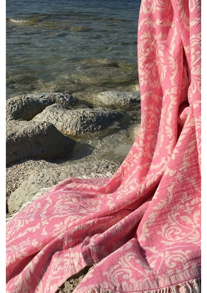 Pembe Barok Desenli Peştamal - 90X170 cm - %100 Pamuk - Spa & Plaj fiyatları