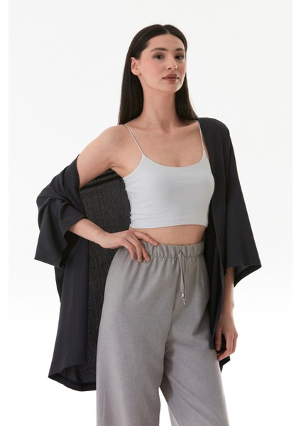 Basic Bürümcük Kumaş Şal Yaka Kimono modelleri