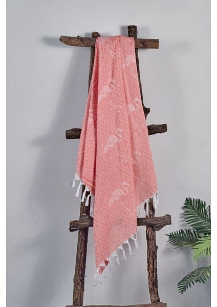 %100 Pamuk Flamingo Desenli Peştemal - Pembe ve Tonları - Oeko-Tex Sertifikalı fiyatları
