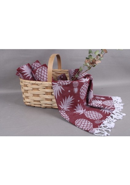 Peştemal Bordo Organik Organik 100X180 cm Pamuk Peştemal Gelin Partisi fırsatları