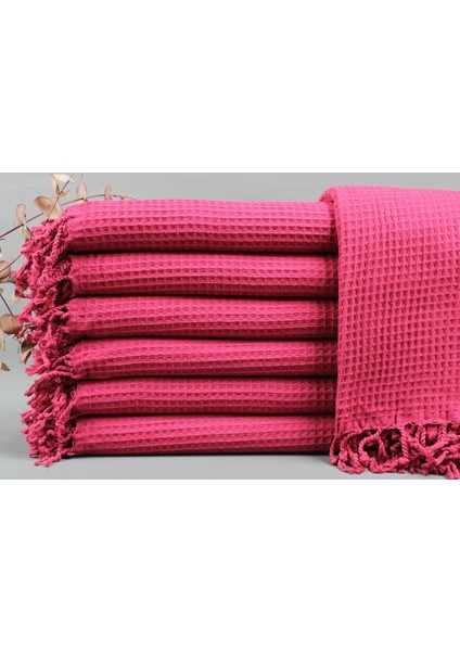 Peştemal Fuşya Organik Pamuk Peştemal 90X170 cm Pamuk Peştemal Şık Şal Piknik Peştemal