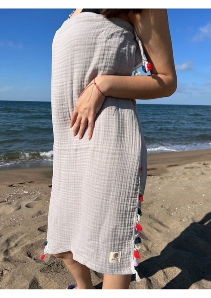 4 Katlı Müslin %100 Organik Peştamal-Plaj Havlusu-Banyo Havlusu 85*175CM Gri fiyatları