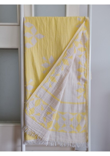 Peştamal Banyo Havlusu , Plaj Havlusu %100 Pamuk 100X180 cm Çift Katlı Astek Sarı