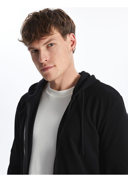 Kapüşonlu Uzun Kollu Erkek Fermuarlı Sweatshirt (S4) fırsatları