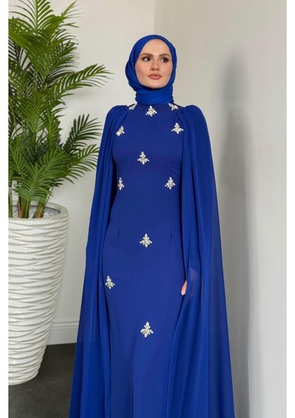 Karel Pelerinli Taşlı Krep Abiye Sax fırsatları