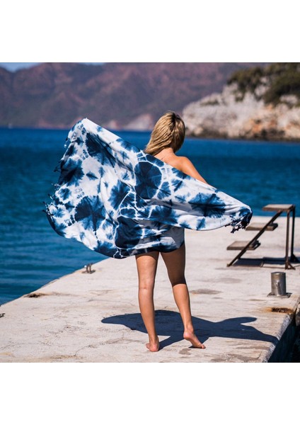 Shibori Peştemal Kara Tezgah Indigo modelleri