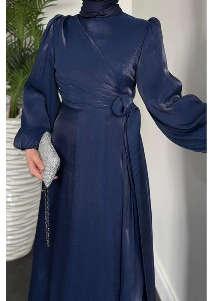 Celia Yandan Bağlamalı Janjan Abiye Lacivert fırsatları