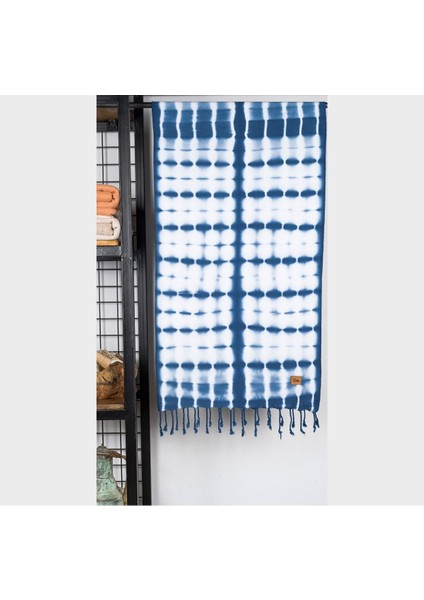 Shibori Peştemal Indigo Five Lines