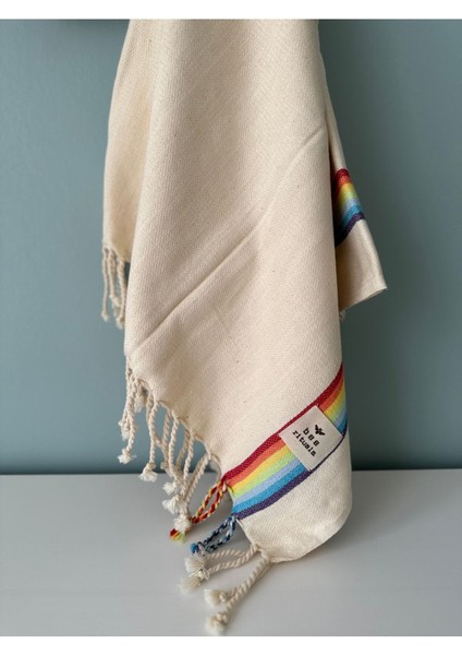 Organik Pamuk Gökkuşağı Krem Peştemal fiyatları