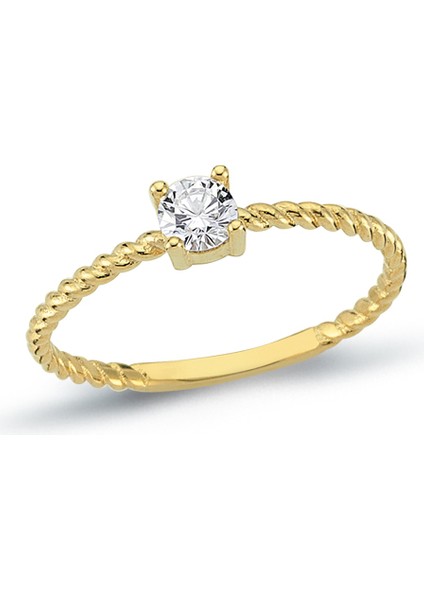 14 Ayar Altın Burgu Tektaş Yüzük