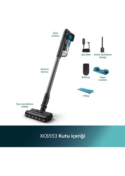 6000 Serisi Kablosuz Dikey Süpürge, XC6553/01