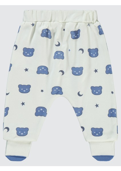 Erkek Bebek Patikli Tek Alt 1-6 Ay Ekru