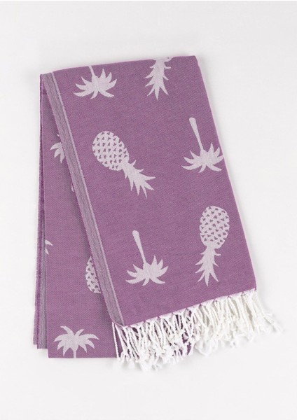Missi Mor Ananas Jakarlı Pamuk Peştemal