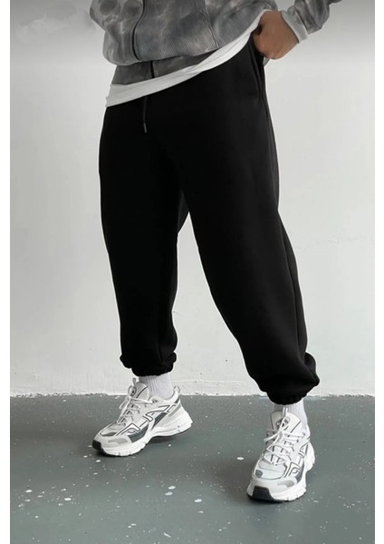 Kadın Yüksek Bel Slim Fit Eşofman Altı | Pamuklu – Gri
