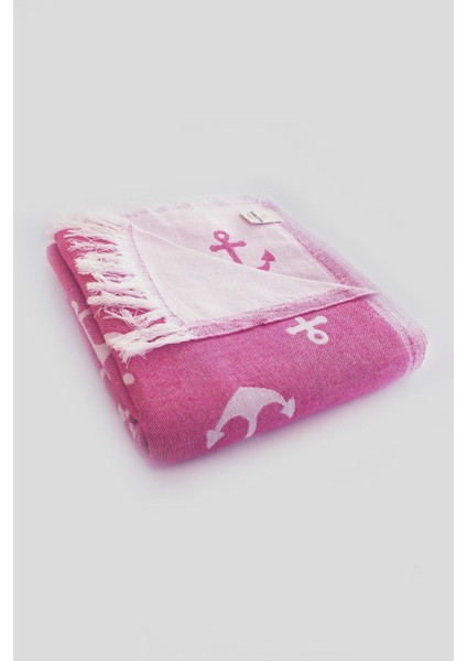 Pembe Çapa Desen Jakarlı Peştamal